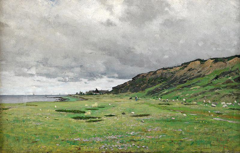 Axel Lindman Coastal Landscape, Normandie Norge oil painting art